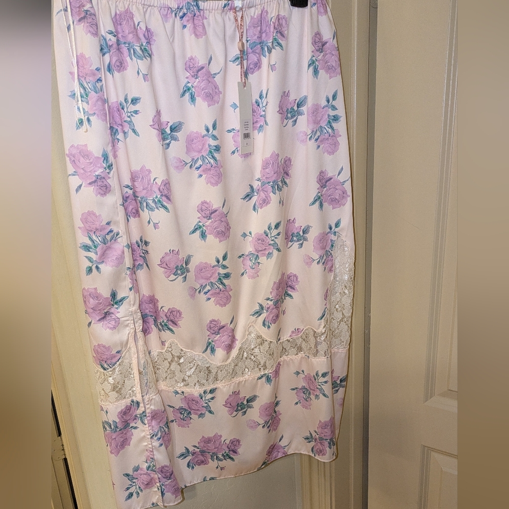 NWT Love Shack Fancy Fayette Midi Skirt in  Mauve Rose Sz XL - Picture 5 of 10